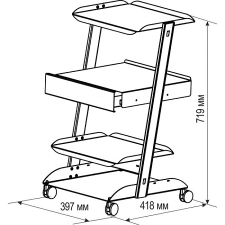 Аверон СПП 1.1 - столик подкатной приборный (мобильный)