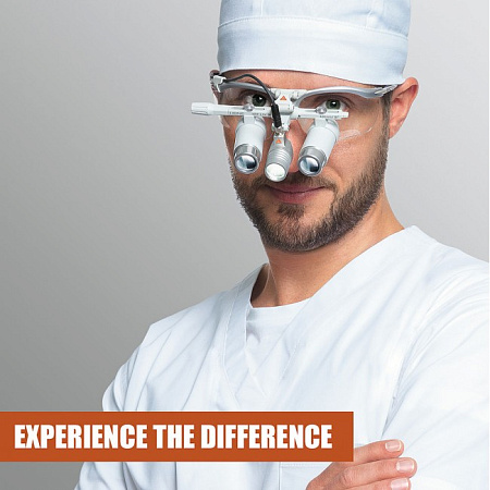 Heine HRP Set A - бинокулярные лупы высокого разрешения с увеличением 3,5х, 4х и 6х и креплением на оправе